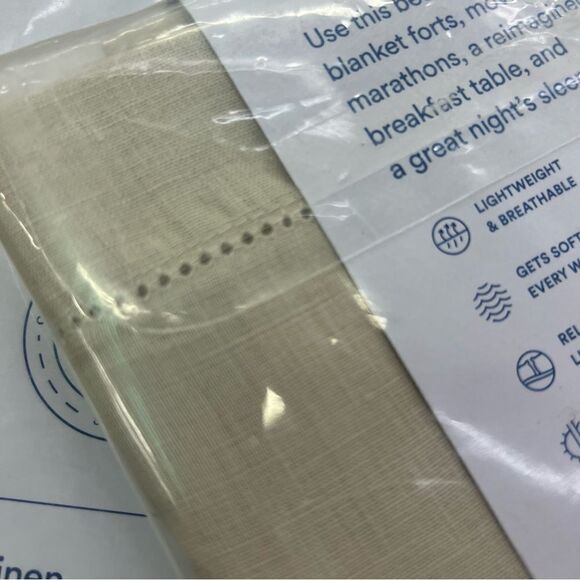 The Company Store x2 Premium Breathable Linen Shams, Parchment, 
Standard - Picture 9 of 10